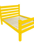 Yellow Solid Wood Queen Bed Frame
