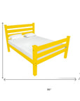 Yellow Solid Wood Queen Bed Frame