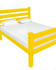 Yellow Solid Wood Queen Bed Frame
