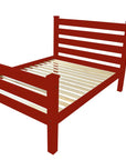 Red Solid Wood Queen Bed Frame