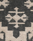 48" Cream and Black Cotton Blend Upholstered Southwest Bench