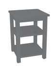 28" Gray Solid Wood Nightstand