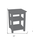 28" Gray Solid Wood Nightstand