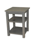 28" Gray Solid Wood Nightstand