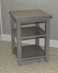 28" Gray Solid Wood Nightstand