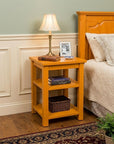 28" Yellow Solid Wood Nightstand