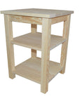 28" Tan Solid Wood Nightstand