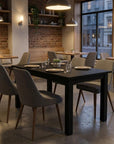 60" Black Solid Wood Dining Table