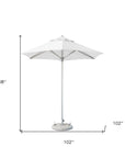 9' White Polyester Round Market Patio Umbrella