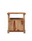 27" Brown Solid Wood Two Drawer Nightstand