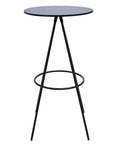 31" Black Rounded Wood and Iron Bar Table