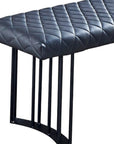 47" Dark Gray and Black Faux Leather Upholstered Dining Bench