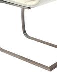 Set of Two White And Silver Faux Leather And Metal Dining Side Chairs