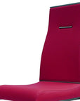 Set of Two Red And Silver Faux Leather And Stainless Steel Dining Side Chairs