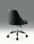 Black and Silver Faux Leather Adjustable Height Swivel Rolling Office Chair