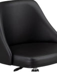 Black and Silver Faux Leather Adjustable Height Swivel Rolling Office Chair