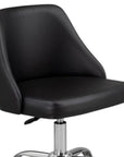 Black and Silver Faux Leather Adjustable Height Swivel Rolling Office Chair