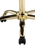 Black and Gold Faux Leather Adjustable Height Swivel Rolling Office Chair