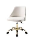 Black and Gold Faux Leather Adjustable Height Swivel Rolling Office Chair