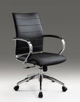 Black and Silver Adjustable Height Swivel Rolling Office Chair
