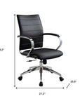 Black and Silver Adjustable Height Swivel Rolling Office Chair