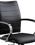 Black and Silver Adjustable Height Swivel Rolling Office Chair