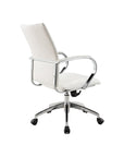White and Silver Adjustable Height Swivel Rolling Office Chair