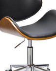 Brown Black and Silver Adjustable Height Swivel Rolling Office Chair