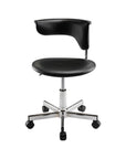 Black and Silver Adjustable Height Swivel Rolling Conference Office Chair