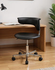 Black and Silver Adjustable Height Swivel Rolling Conference Office Chair