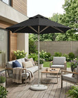 9' Black Polyester Round Market Patio Umbrella