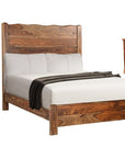 Three Piece Brown Solid Wood Bedroom Set