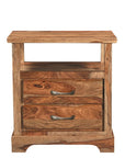 Three Piece Brown Solid Wood Bedroom Set