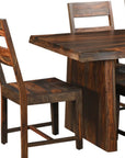 Seven Piece Brown Solid Wood Dining Set with Six Chairs