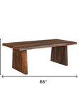 Nine Piece Brown Solid Wood Dining Set with Eight Chairs