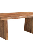 Seven Piece Brown Solid Wood Dining Set with Six Chairs