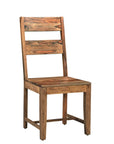 Seven Piece Brown Solid Wood Dining Set with Six Chairs