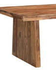 Nine Piece Brown Solid Wood Dining Set with Eight Chairs