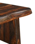 Set of Two Dark Brown Solid Wood Sled Furniture Set