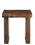Set of Two Dark Brown Solid Wood Sled Furniture Set