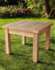20" Natural Square Solid Wood Outdoor Side Table