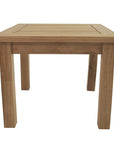 20" Natural Square Solid Wood Outdoor Side Table