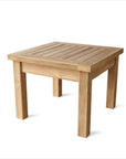 20" Natural Square Solid Wood Outdoor Side Table