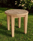 20" Natural Rounded Solid Wood Outdoor Side Table