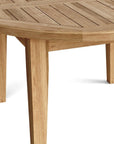 35" Natural Rounded Solid Wood Outdoor Coffee Table