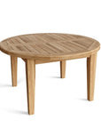 35" Natural Rounded Solid Wood Outdoor Coffee Table