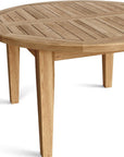 35" Natural Rounded Solid Wood Outdoor Coffee Table