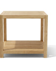 22" Natural Square Solid Wood Outdoor Side Table