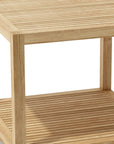 22" Natural Square Solid Wood Outdoor Side Table