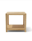 22" Natural Square Solid Wood Outdoor Side Table